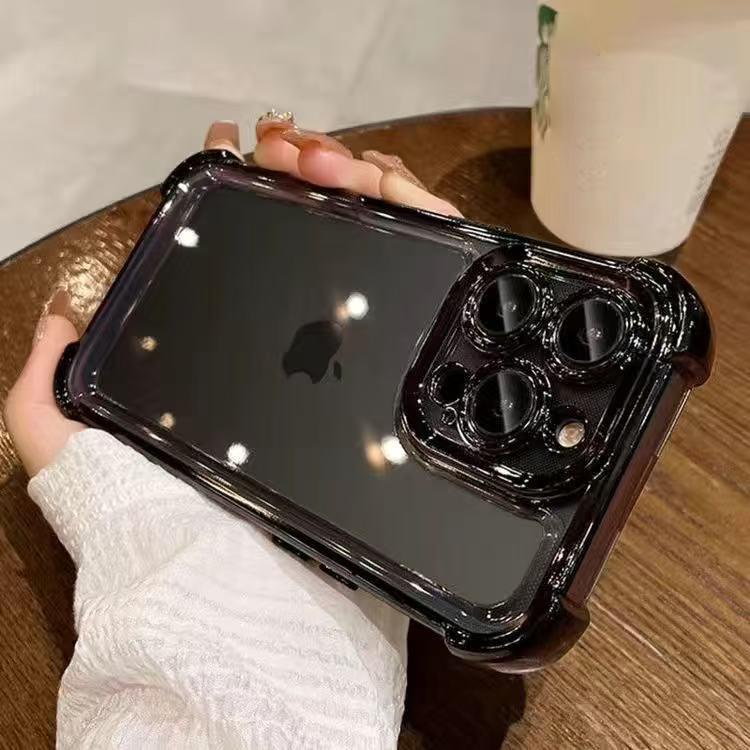 Защитный чехол с 4 углами-подушками безопасности для iPhone XR XS 11 12 13 14 15 16 Pro Max с пленкой для линз, противоударный, прозрачный, жесткий