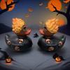 Funny Halloween Duck Ornament Statue Resin Animal Figurine Garden Miniatures  Party Props