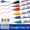 Набор из 100 шт. Белых Маркеров Zhongbai 2 мм на Масляной Основе для DIY, Подкрашивания и Граффити