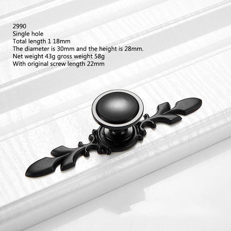 Black Handle American Style Modern Pull Antique Handles and Knobs Drawer Furniture Kitchen Cabinet