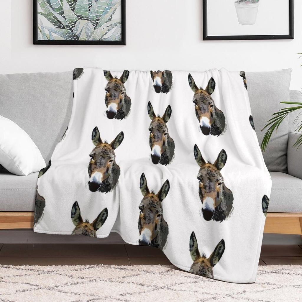 Donkey Throw Blanket Cozy Warm Blanket for Bed Room Decor