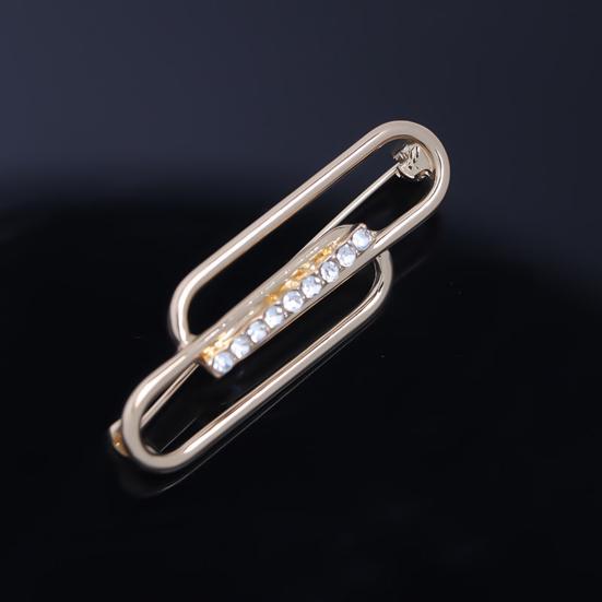 Brooch Pin Sparkling Geometric Shape Rustproof Corrosion Resistant Stunning Visual Effect Alloy Shiny Waist Pin Brooch Clothing Decoration for Women