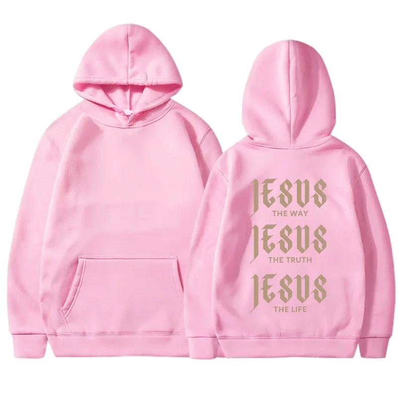 JESUS THE WAY Новая модная осенне-зимняя модель с принтом букв, капюшоном и воротником сзади, а также свободная толстовка из бархата