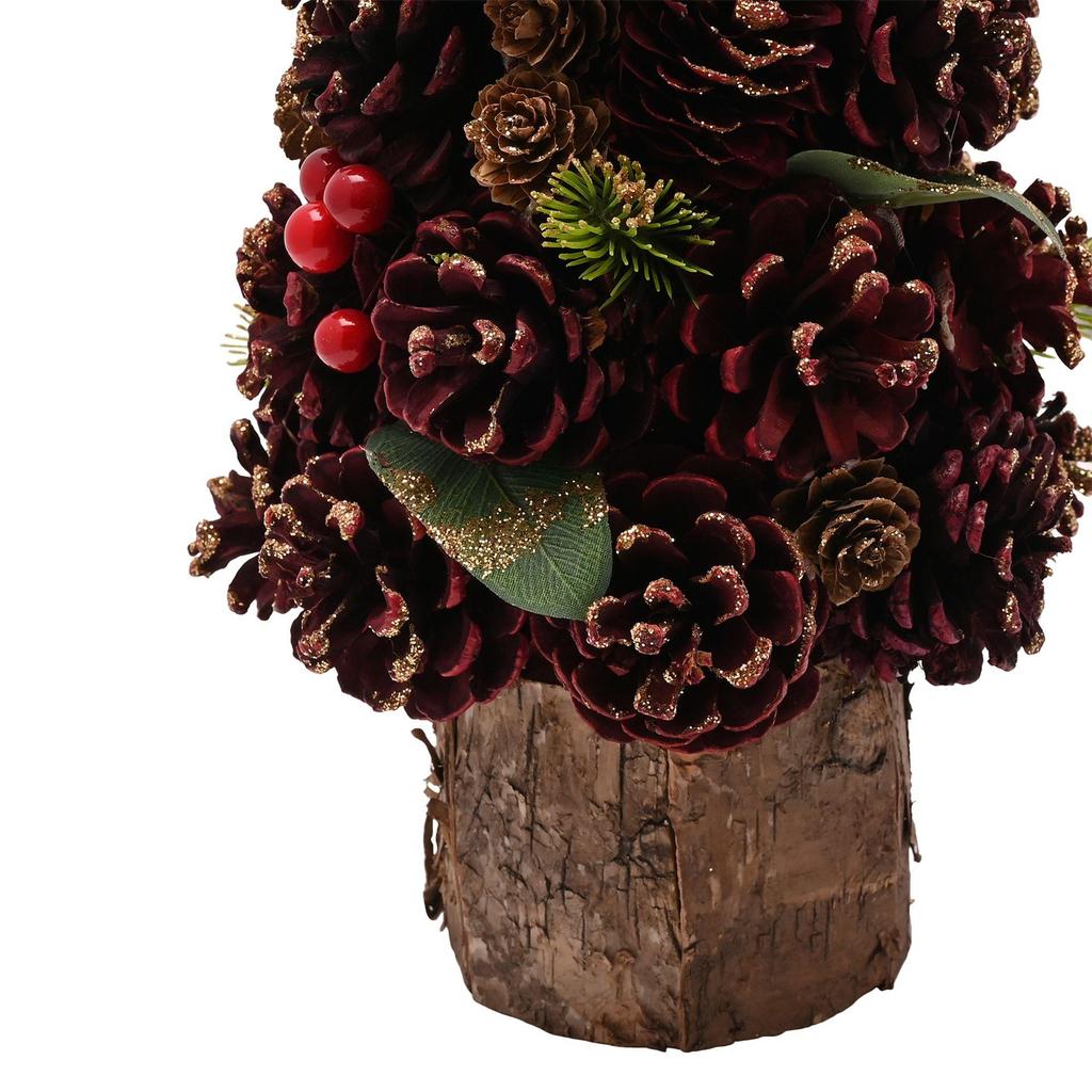 Regal Tidings Gold and Burgandy Cone - 39 cm