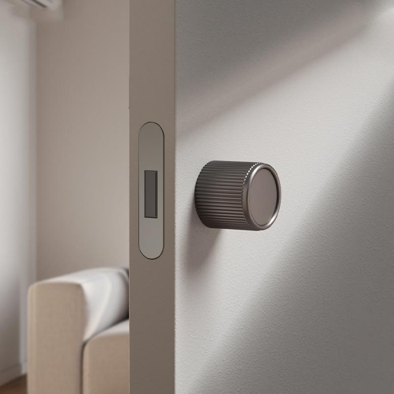 Spherical Minimalist Hidden Door Lock: Invisible, Keyed, Single-Sided for Bedroom Interior, No Handle