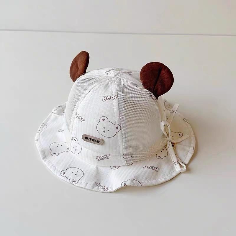 Cute Baby Bucket Hat Adjustable Sun Protection Fisherman Cap for Boys and Girls Thin Breathable Spring Summer Outdoor Headwear