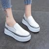 Женские туфли-лоферы Slip on, женские туфли на платформе с шитьем, вулканизированные туфли, женская обувь из искусственной кожи, модная повседневная обувь для женщин, удобная обувь