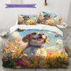 Beagle and Grassland Pattern Bedding Home Decoration Birthday Gift (1 * duvet cover + 2 * pillowcase, without core)