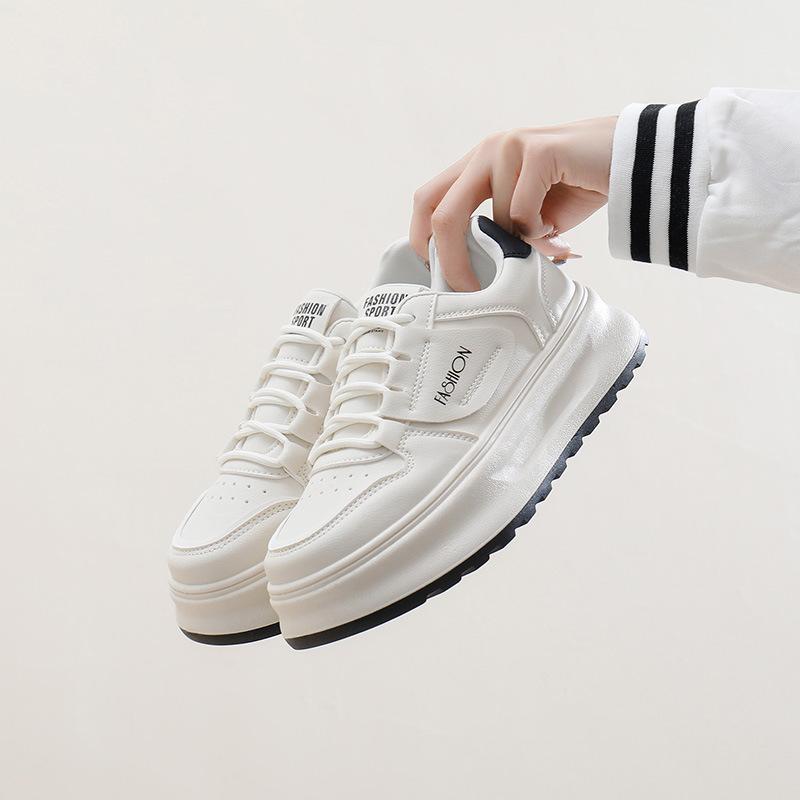 2025 New Spring Popular Casual Shoes High-end Thick-soled White Shoes Women's Versatile Niche Board Shoes Women's XY868