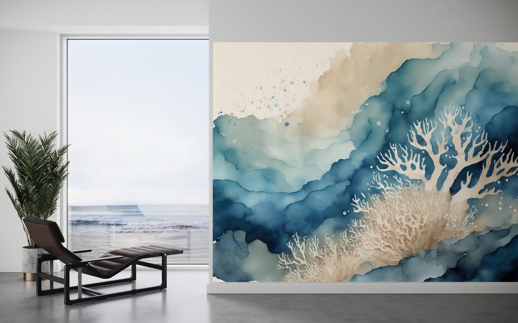 Wallpaper Sea watercolour abstraction