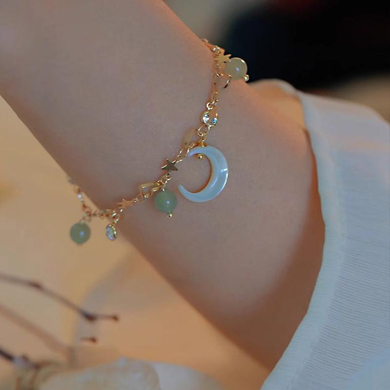 IFME браслеты с кристаллами и звездами и луной для женщин, корейский браслет с резным кулоном в форме сердца, модные аксессуары, ювелирные изделия