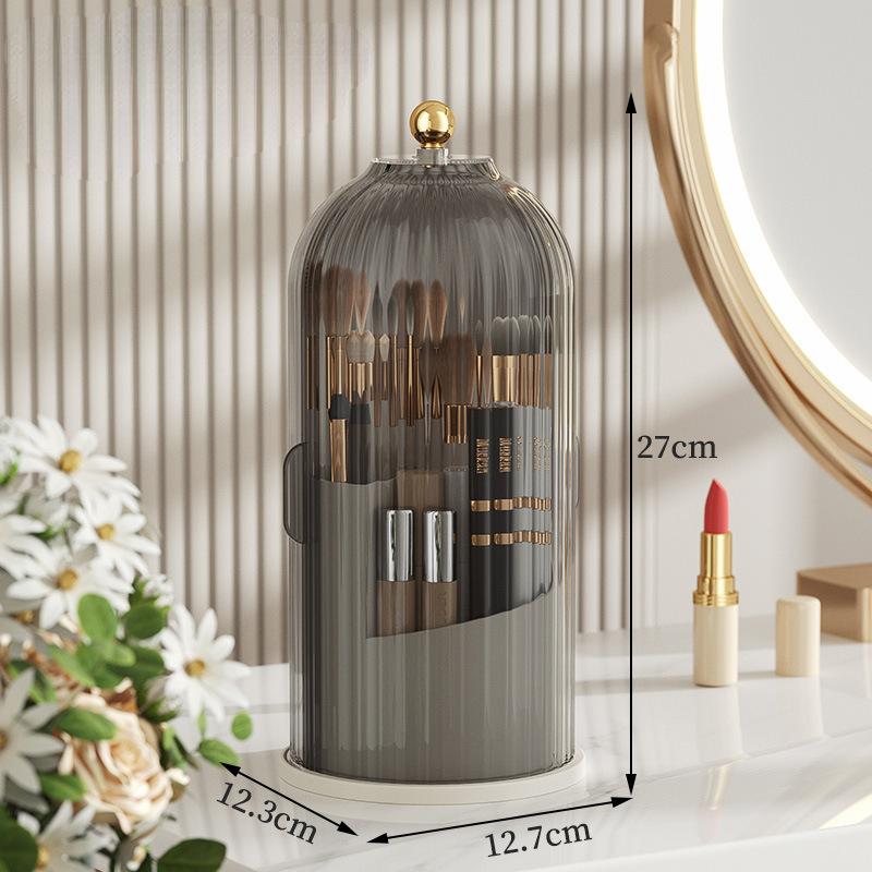 360° Rotatable Makeup Brush Holder With Lid Luxury Cosmetic Organizer Lipstick Eyebrow Pencil Holder Eye Shadow Storage Box