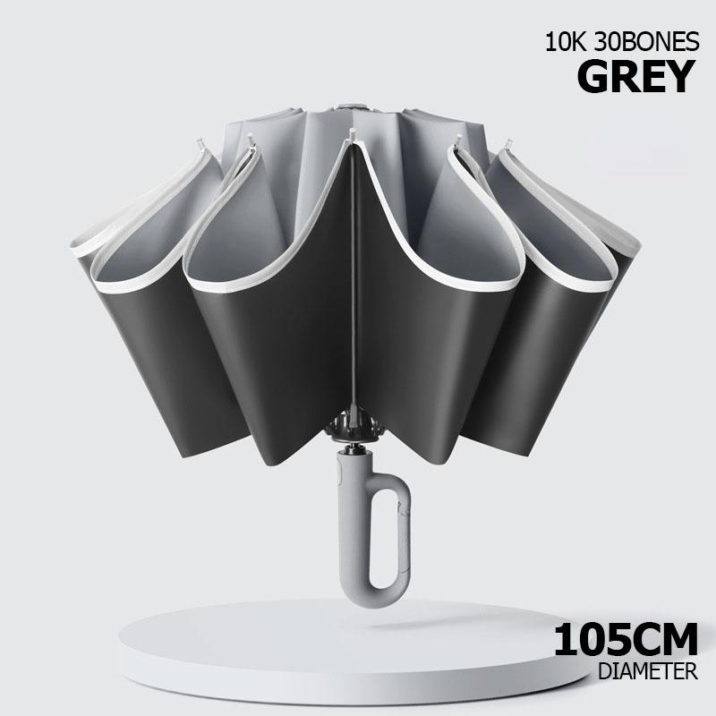 UV Umbrella Windproof Umbrella for Men Women Fully Automatic Reverse Folding Umbrella with Reflective Stripe Carabiner Handle