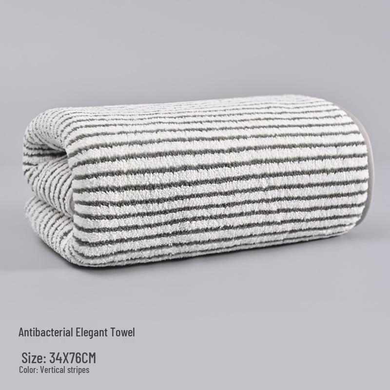Men's Antibacterial Bamboo Charcoal Bath Towel - Quick-Drying, Water-Absorbent, Thick Coral Fleece for Face Washing and Bathing.