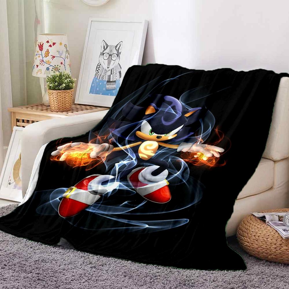 1Pc Shadow Hedgehog Flannel Blanket, Soft And Comfortable, Casual Warm, Camping Travel, Christmas, Halloween Xmas Gift L166