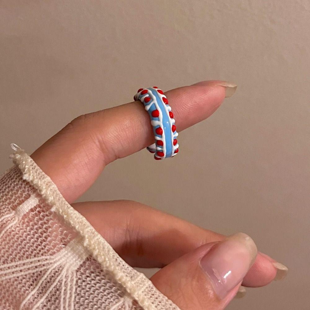 Кольцо с глазурью допамина, уникальное кольцо в форме сердца, кольцо на палец ярких цветов, подарок на день Святого Валентина