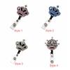 Rhinestone Crown Badge Reel Easy-pull Diamond ID Card Holder Rotation Name Card Retractable Badge Holder Office Accessories