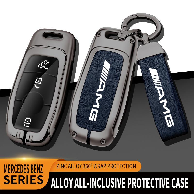 Zinc Alloy Car Remote Key Cover Case Holder AMG Logo For Mercedes Benz AMG A C E S G Class GLC CLE CLA W177 W205 W213 W222 X167 RW7