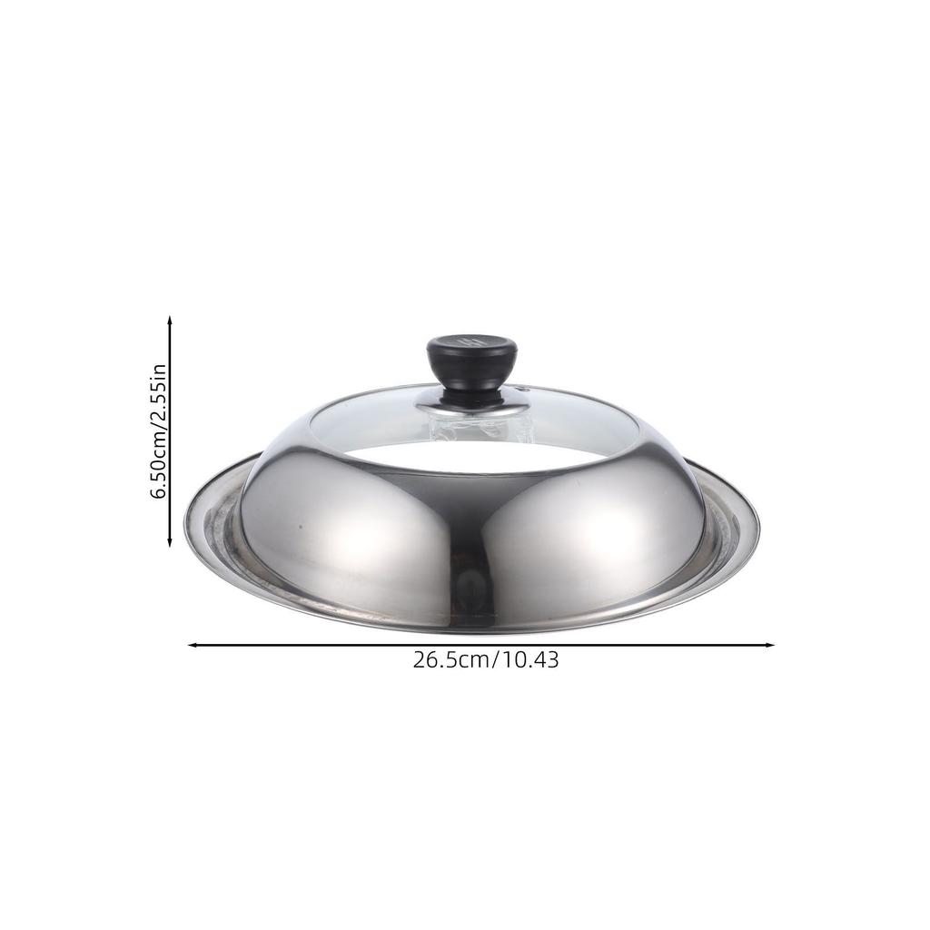 Visible Cooking Pot Cover Stainless Steel Frame with Clear Glass Center Universal Lid for Cookware Heat Insulated Knob Daily Use