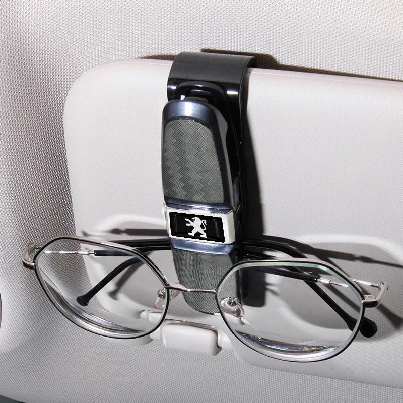 For Peugeot Car Sun Visor Glasses Box Universal Sunglasses Clip Card Ticket For Peugeot 206 207 307 3008 2008 308 407 408 508 30