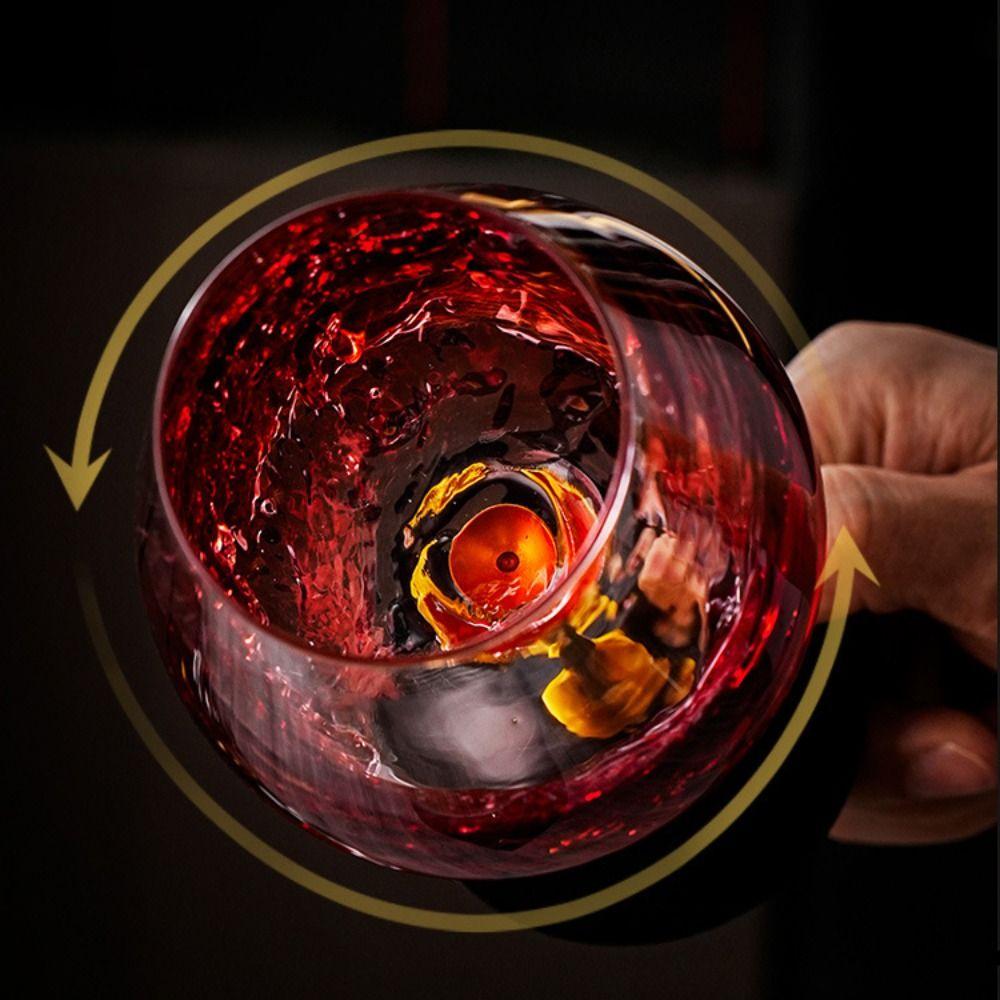 Clear Rotating Glass Wine Glasses 500ml Thickened Base Crystal Goblet Ergonomic Holder Wine Decanter Glass Cup Cocktails