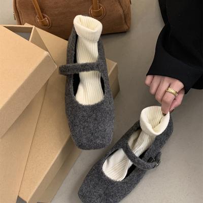 Женские туфли Мэри Джейн с квадратным носком, балетки, модная женская обувь с ремешком и пряжкой, весна-осень