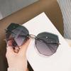 Женские безрамочные солнцезащитные очки Glassessummer, устойчивые к ультрафиолетовому излучению, с неравномерной отделкой, очки для вождения