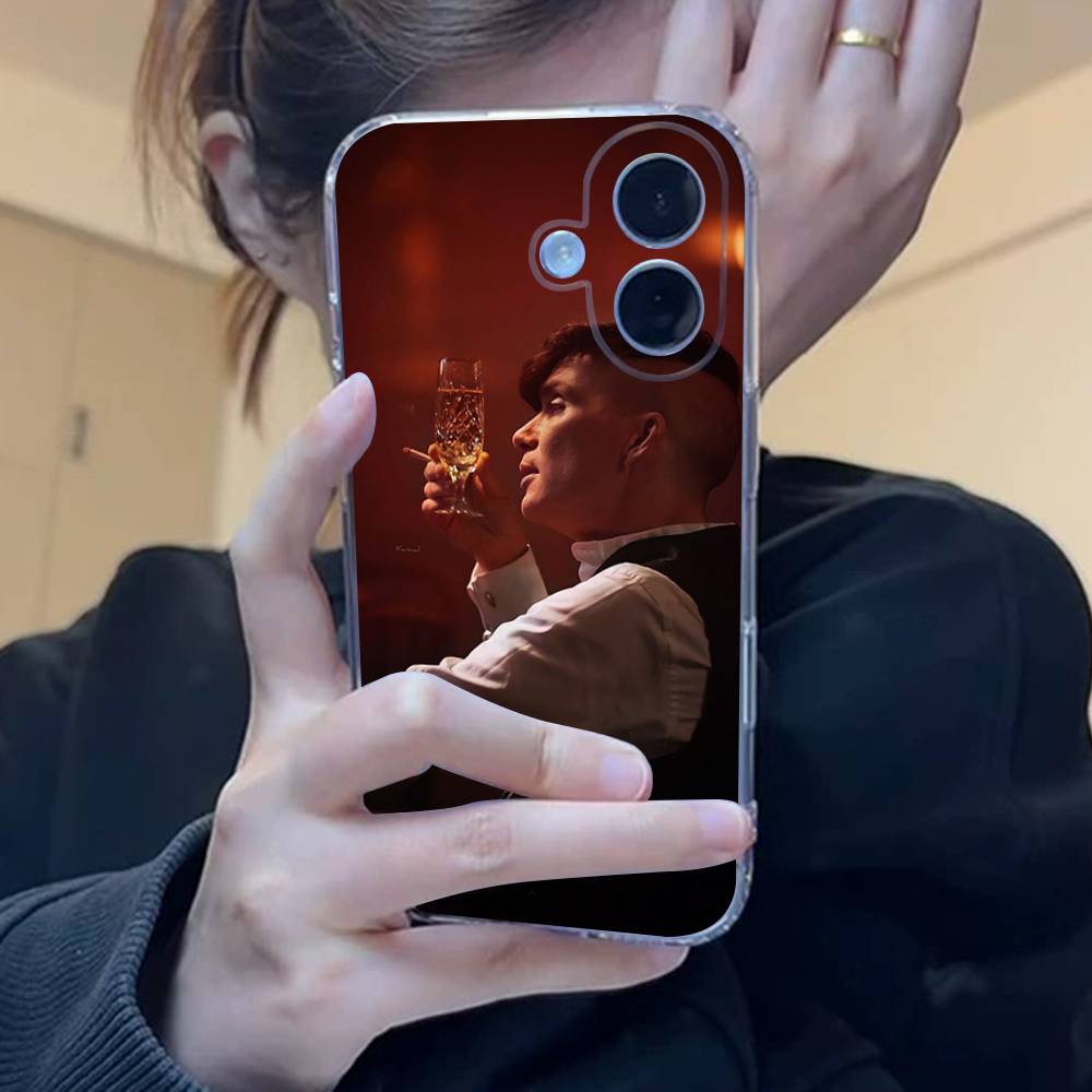Movie P-Peaky B-Blinders Transparent Phone Case For iPhone 17 16 15 11 12 13 14 Pro Max Mini Soft TPU Silicone Plus