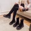 Suede Boots Women's over-the-Knee Stretch Thin Boots High Platform Round Toe Boots Increased Knight Boots Women's Warm