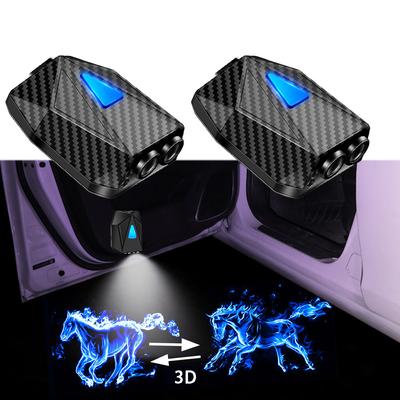 3D светодиодный лазерный проектор на дверь автомобиля, логотип, призрачные теневые огни, зарядка через USB, динамическая проекция, приветственный свет, автомобильная декоративная лампа