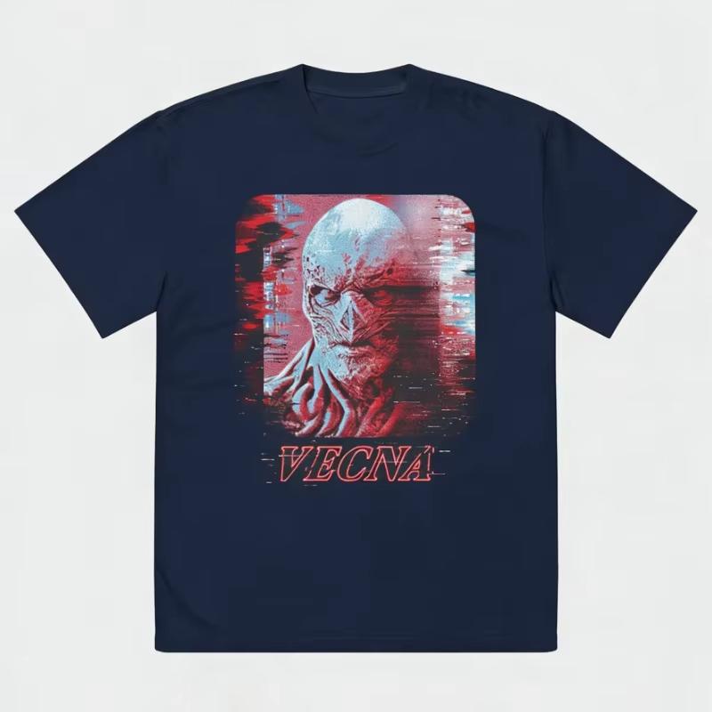 TV drama Stranger Vecna 001 Henry Creel graphics 100Cotton Tshirt unisex Vintage Fashion Short Sleeve Mens shirt Streetwear