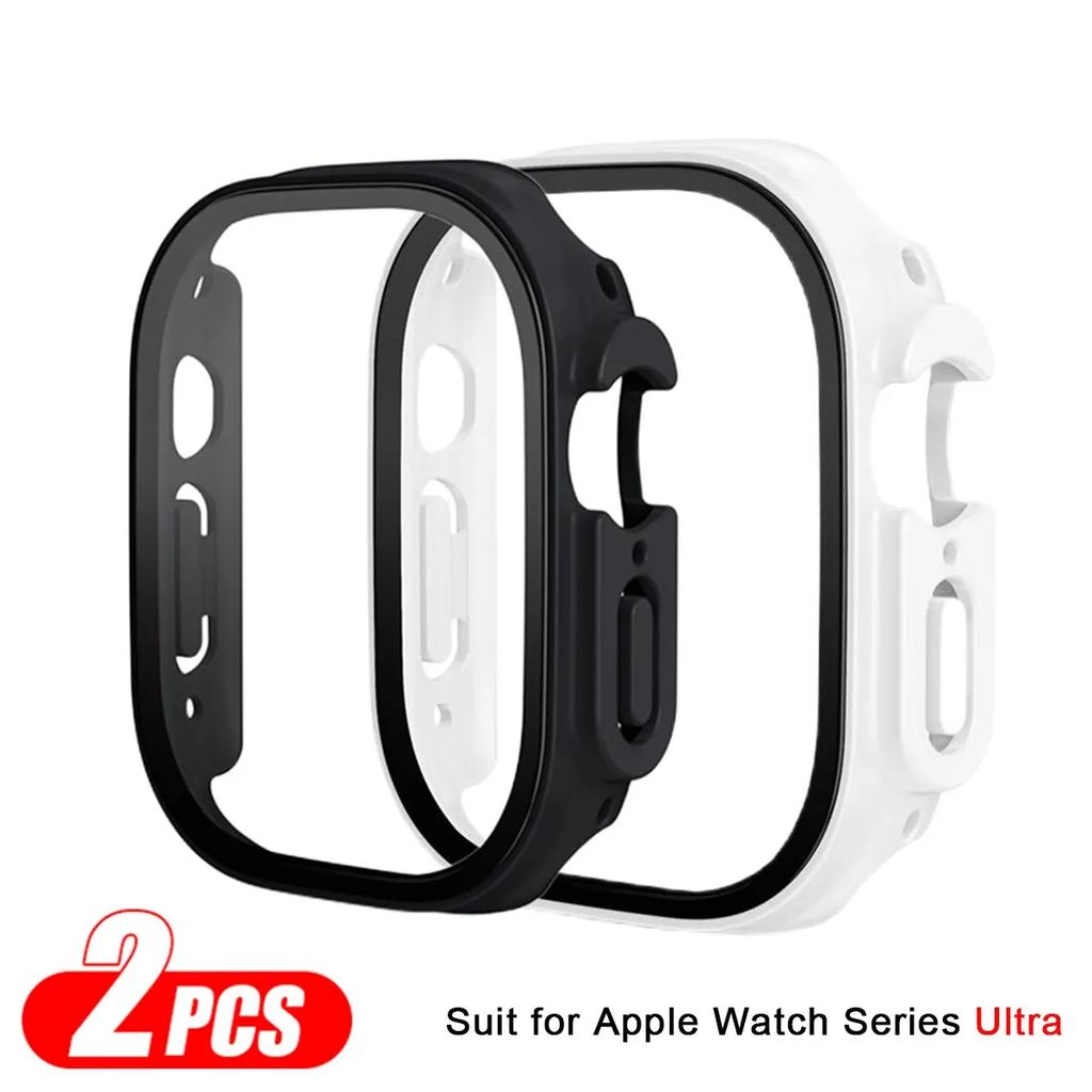 2 шт. Чехол+стекло Для Apple Watch Ultra 49 мм 45 мм 42 мм 41 мм 44 мм 40 мм Пленка Защитное стекло Бампер IWatch Серия 5 8 7 SE 6 Чехол