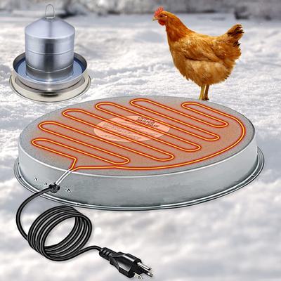 Поилка для птицы, поилка с подогревом, водонагреватель для курицы 30 Вт для зимнего антиобледенителя, подогреваемая основа, водонагреватель для домашних животных для металлических посадок для птицы