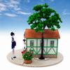 Sankei Miniatuart Kit Studio Ghibli Series Cat Returns Cat Office Scale Paper Craft 1/150 MK07-11