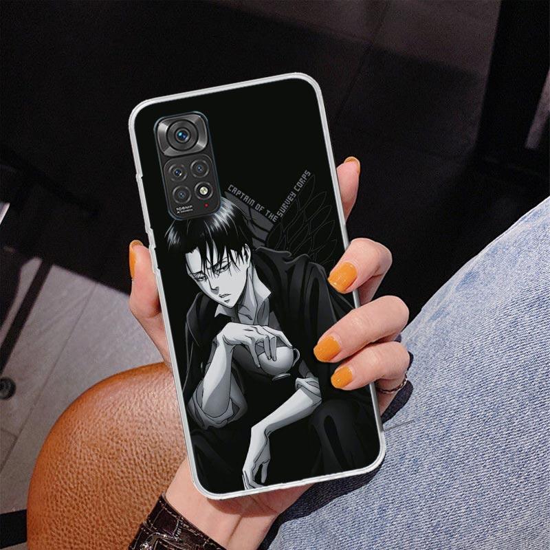 Чехол для телефона Атака Титанов Леви для Xiaomi Redmi Note 15 14 13 12S 12 11 Pro Plus 14S 11S 11E 10 10S 11T 5G Персонализированный чехол Redmi Note