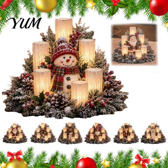 Festival Event Ornaments Christmas Lighted Centerpiece, Atmospheric Ornament with Warm Glow, USB Festive Living Room Accents Powered Plastic