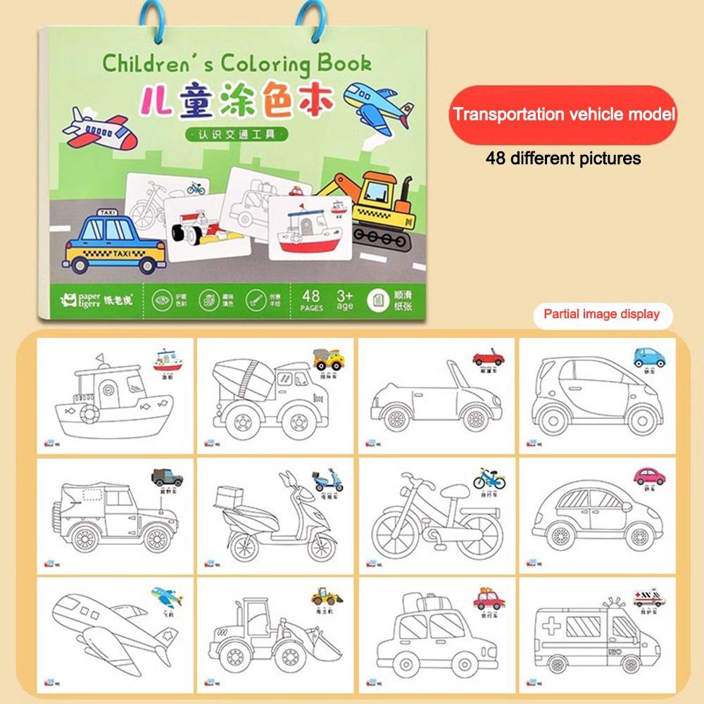 Книга для детской акварельной живописи с мультяшным узором, Портативная книга-раскраска для граффити, Подарки на день рождения/Рождество