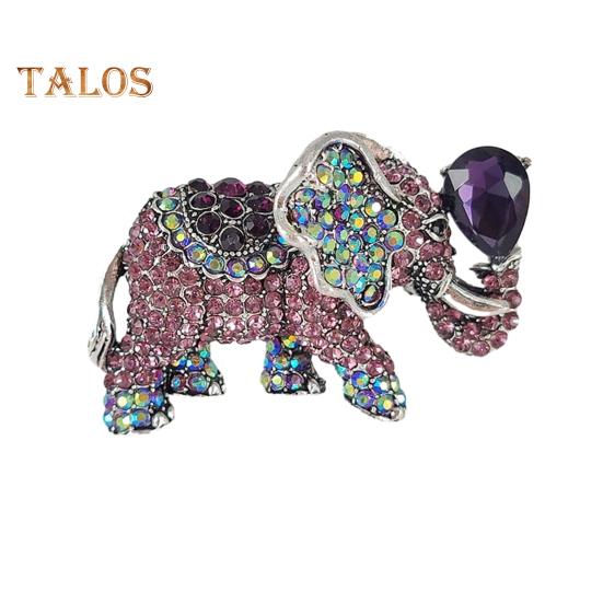 Брошь-булавка в виде слона со стразами для женщин, блестящая булавка в виде животного, кубический цирконий, ювелирные изделия, аксессуары для шляп, костюмов, рюкзаков, одежды