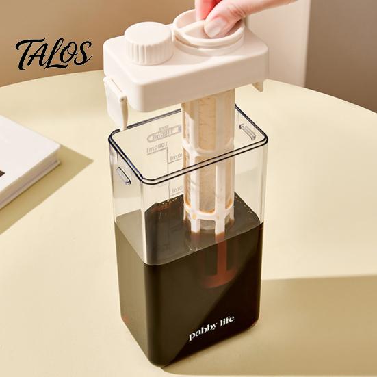 Plastic Iced Tea Maker Cold Brew Coffee with Filter & Airtight Lid, Clear No Leak Pitcher Jar, Scales, Gifts for Lovers