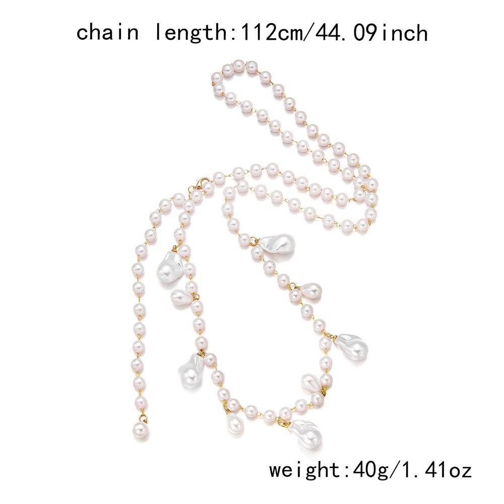 Imitation Pearl Pearl Beads Irregular Baroque Style Multilayer Pearl Chain Choker Dual-use Minimalist Body Chain Beach Vacation