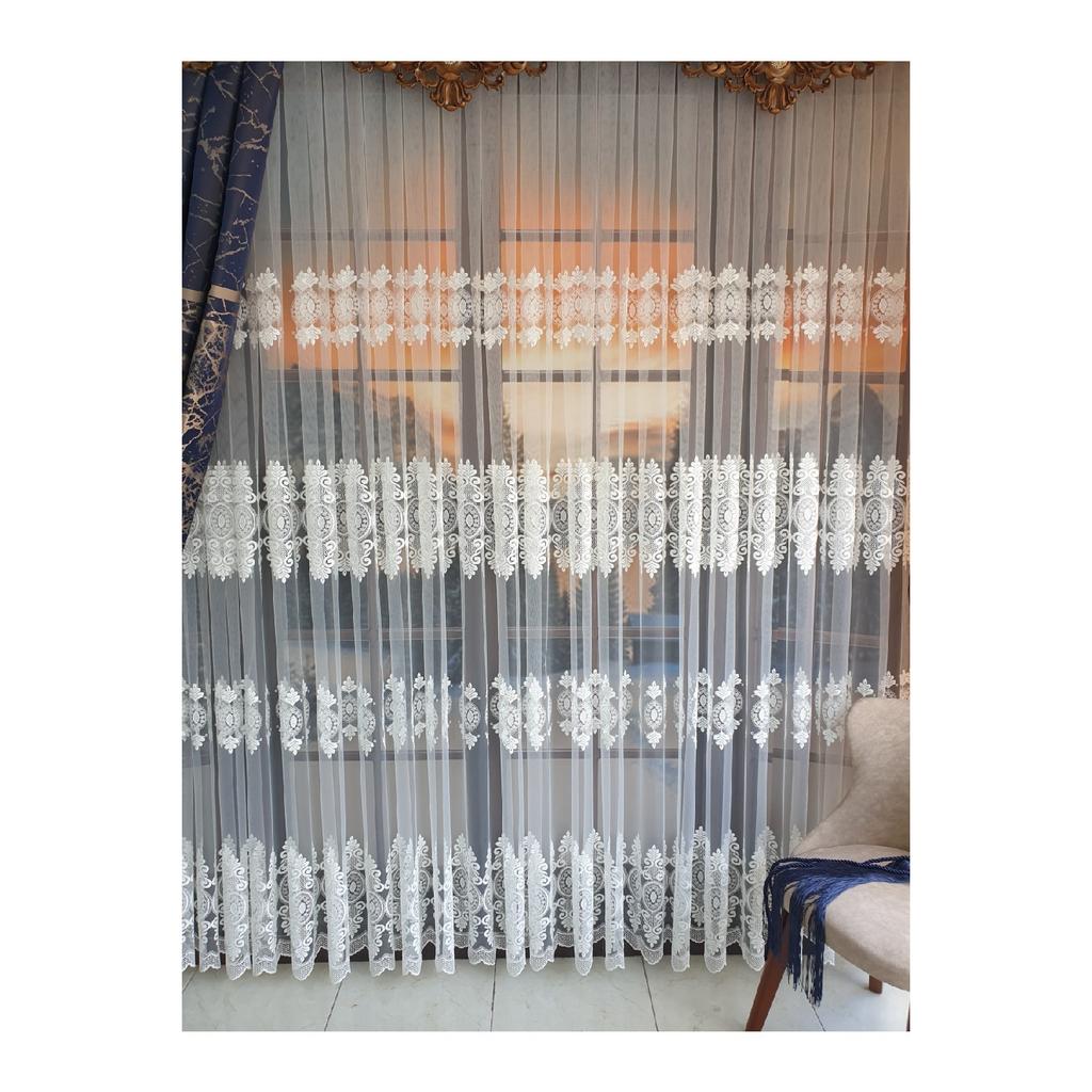 Роскошные Тюль Шторы Brode 1 Обработка Белый Цвет 1e2.5 Нормальный Ворс