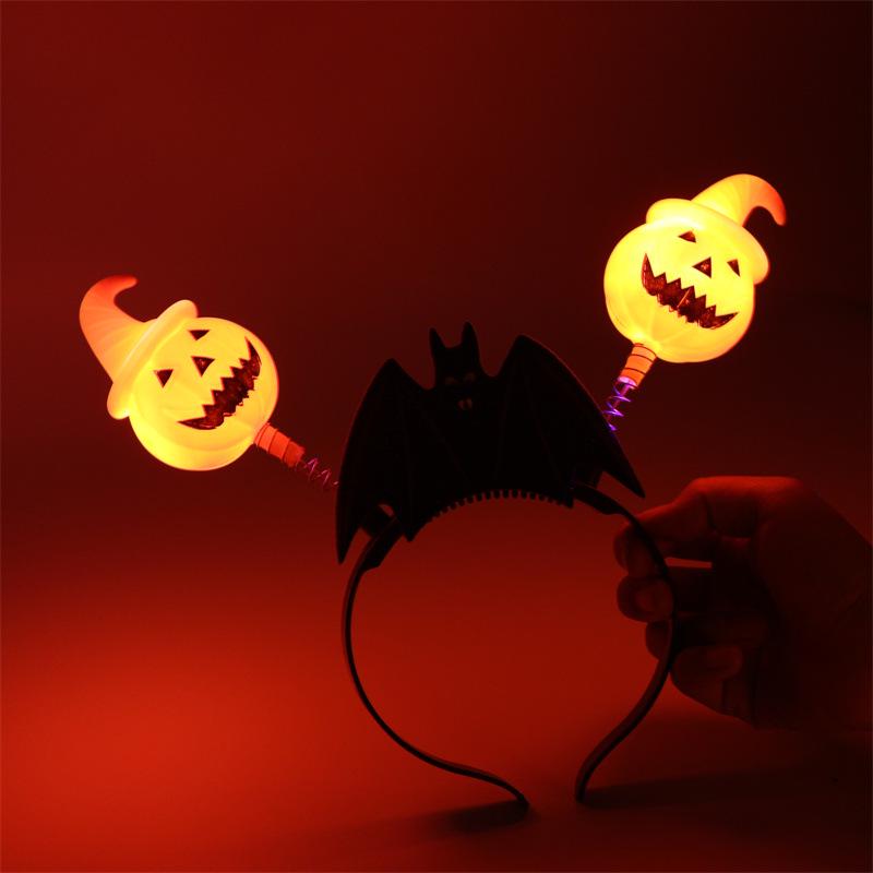 Luminous Halloween Pumpkin & Horn Headband for Kids & Adults