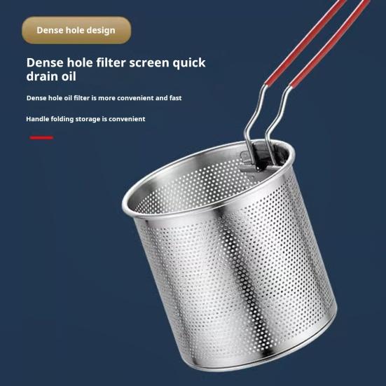 Сковорода-фритюрница темпура с корзиной-ситом из нержавеющей стали для жарки куриных каш и супов