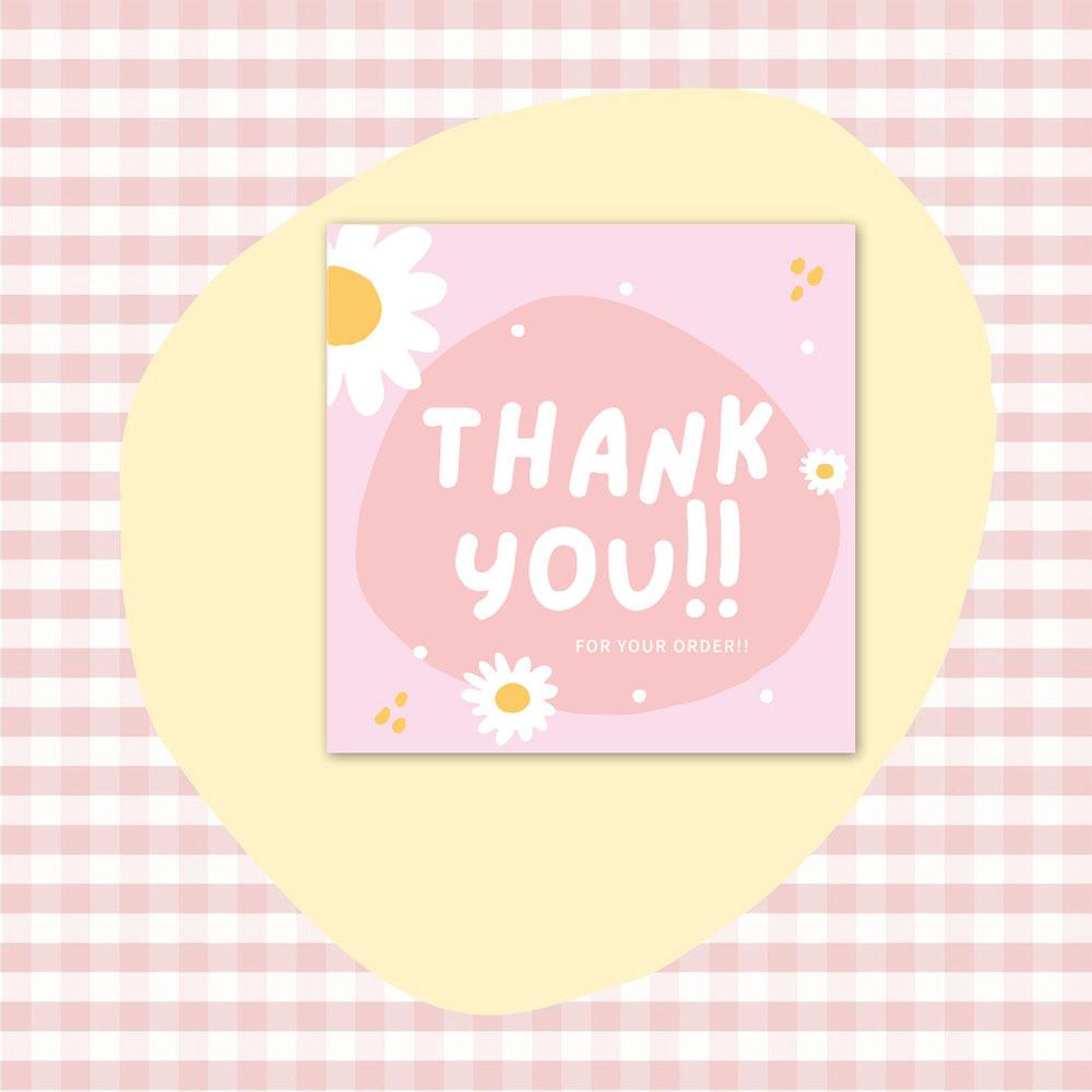 50pcs/Pack Mini Flower Thank You Cards for Gift Box Package Holiday Cards Bakery Flower Shop Small Businesses Decor Cards