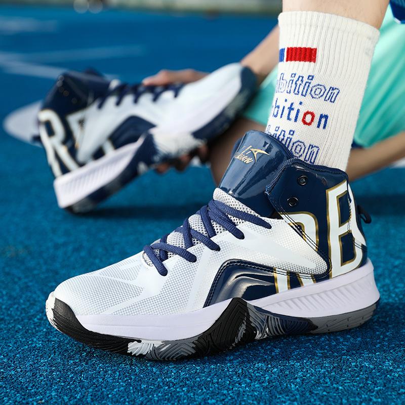 Мужская мода дышащая баскетбольная обувь с толстой подошвой мужские высокие кроссовки