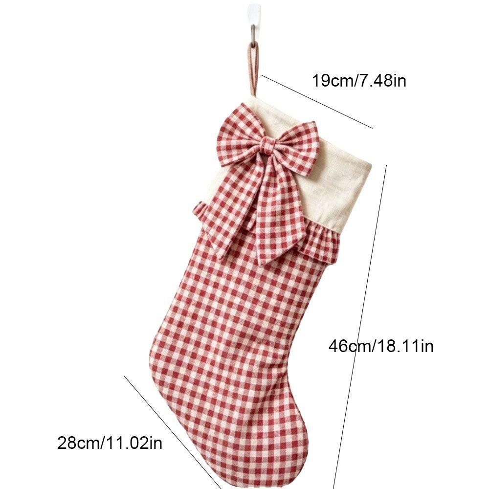 Plaid Hanging Gift Bag Striped Festive Stocking Unique Christmas Stocking Gift Giving