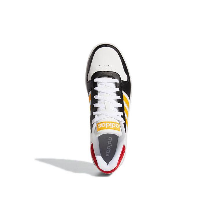 Adidas Neo Hoops 2.0 Round Toe Lace-Up Low Top Basketball Shoes Men Sneakers White Black Yellow GY5899