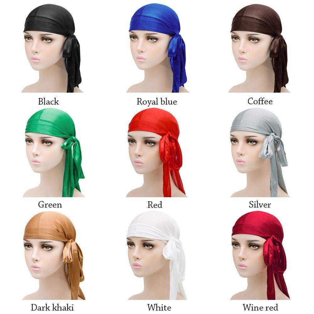 Adjustable Bandana Pre-Tied Turban Hijab Fashion Silk Durag