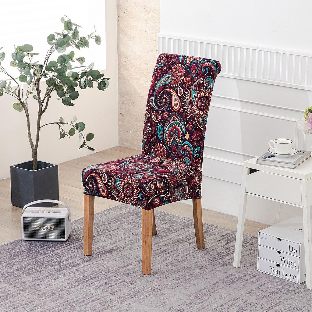 Принтованный эластичный чехол на стул на Рождество, бытовой цельный чехол-полупакет на табурет, чехол на стул для обеденного стола в отеле