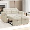 Modern Design: Loveseat 3-in-1 Pull-Out Sofa with Adjustable Backrest, USB, Armrest Pockets and Cushions. Suitable for Living Room, Bedroom, Apartment
